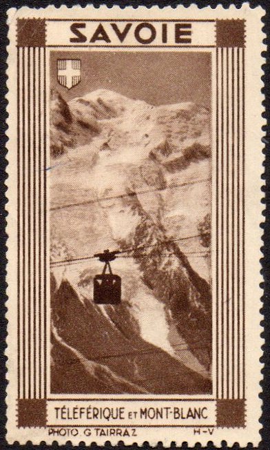 France : Savoie : Vignette Chemin de Fer et Aiguille du Dru Reklamemarke 